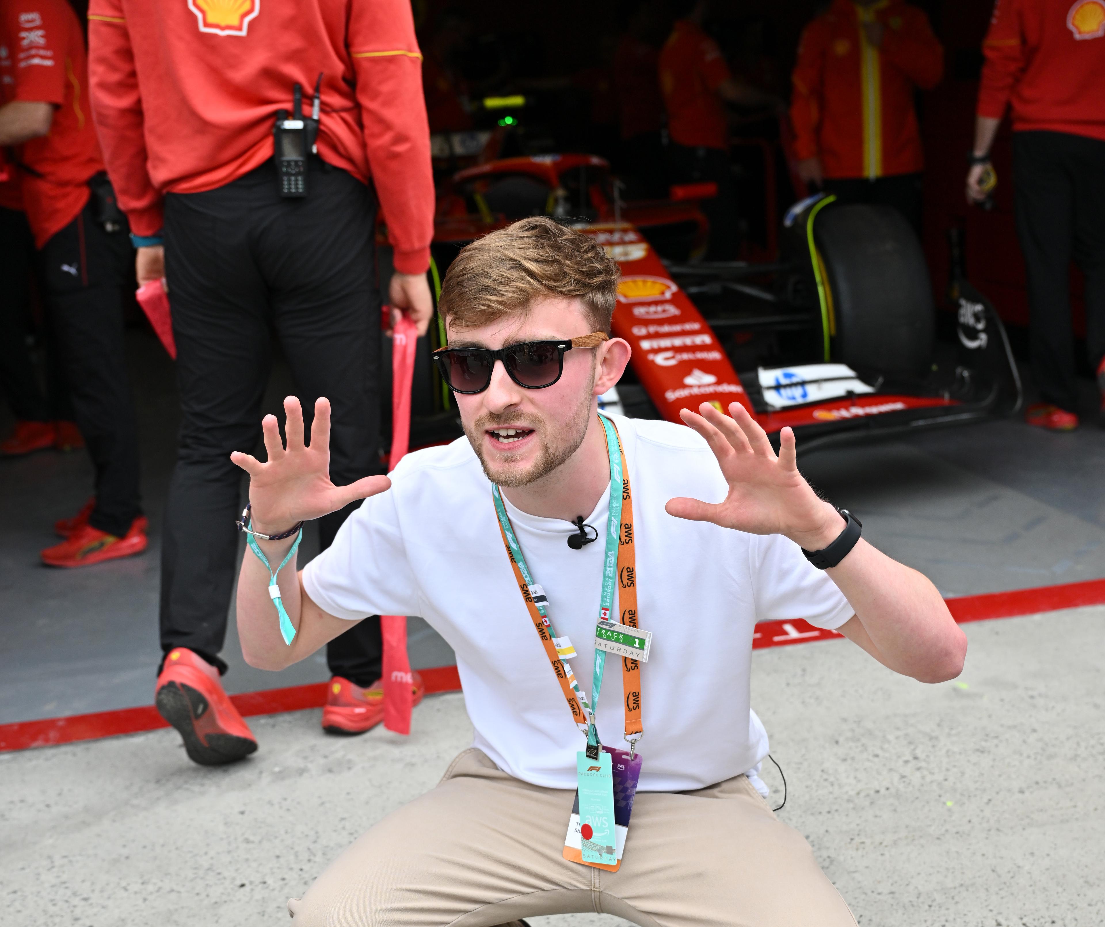 Tom Shaw at the Formula 1 Canadian Grand Prix with Ferrari and AWS